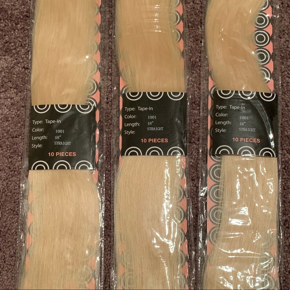 18” blonde tape-in extensions!